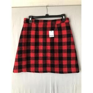 Persun NWT Red/Black Buffalo Plaid Sweater Skirt Winterwear with Boots sz 8